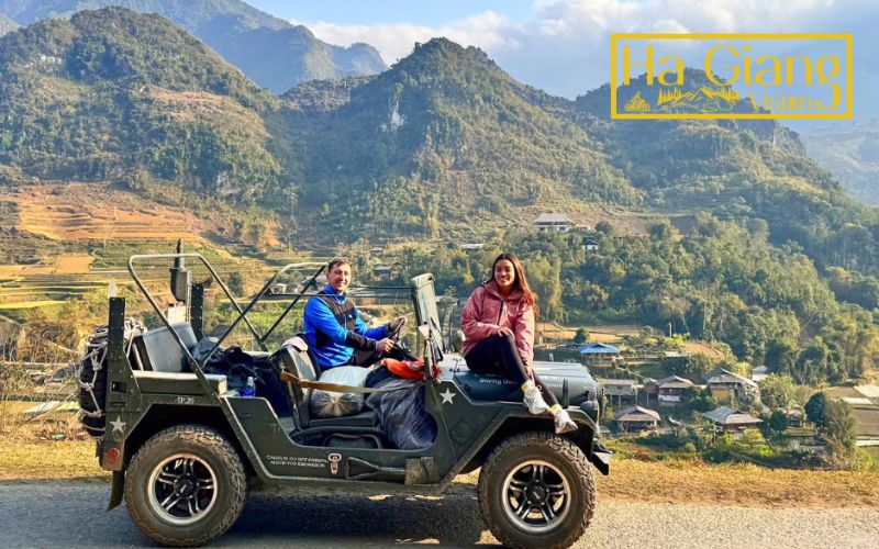 Ha Giang Loop tour for couples in a jeep ensures comfort and privacy.