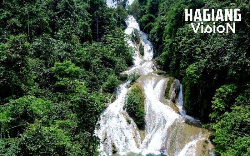 Ha Giang Waterfalls like Nam Tau show powerful multi-layer jungle cascades